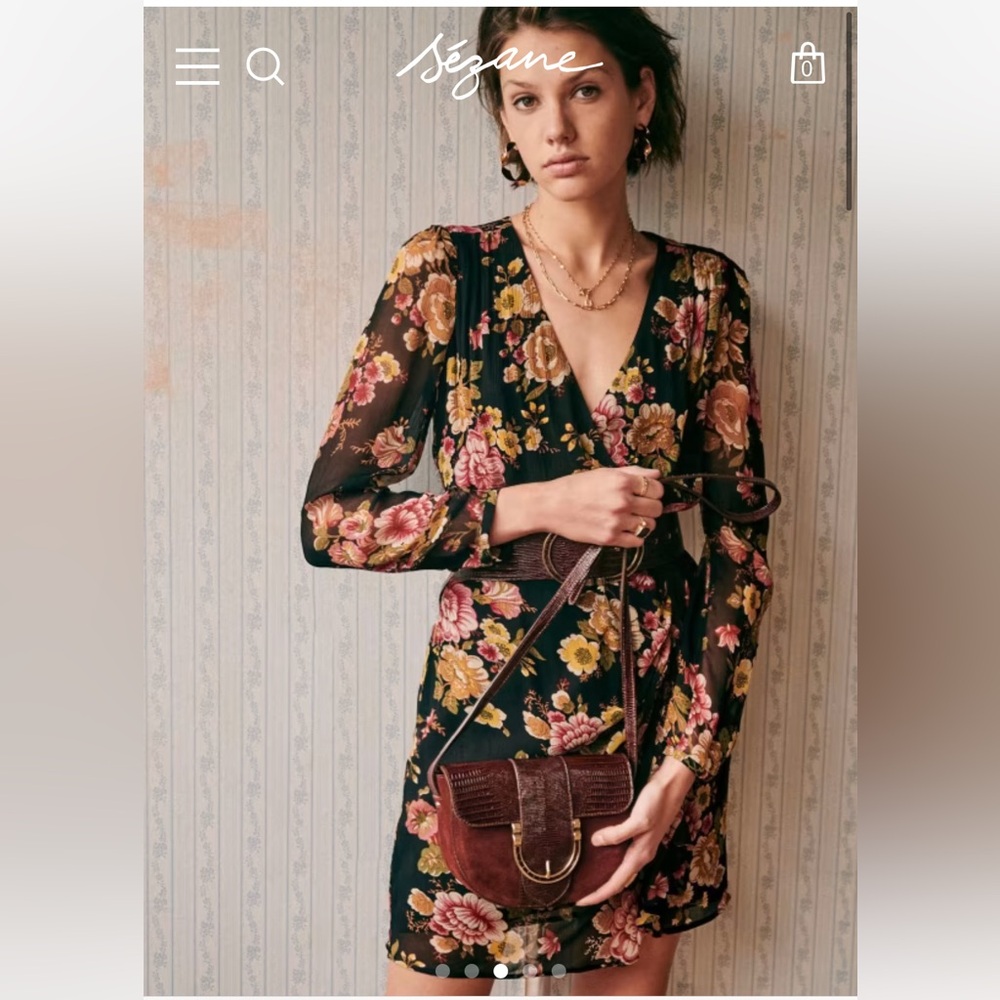 NWT Sezane Zoey Dress in Russian Doll size 46/ US size 14